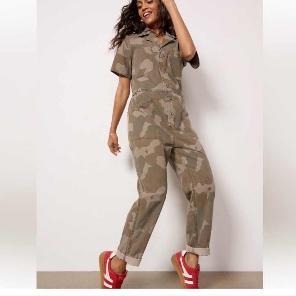 Pistola Grover Tan Brown Jumpsuit Utilitarian Style NWT - Picture 3 of 8